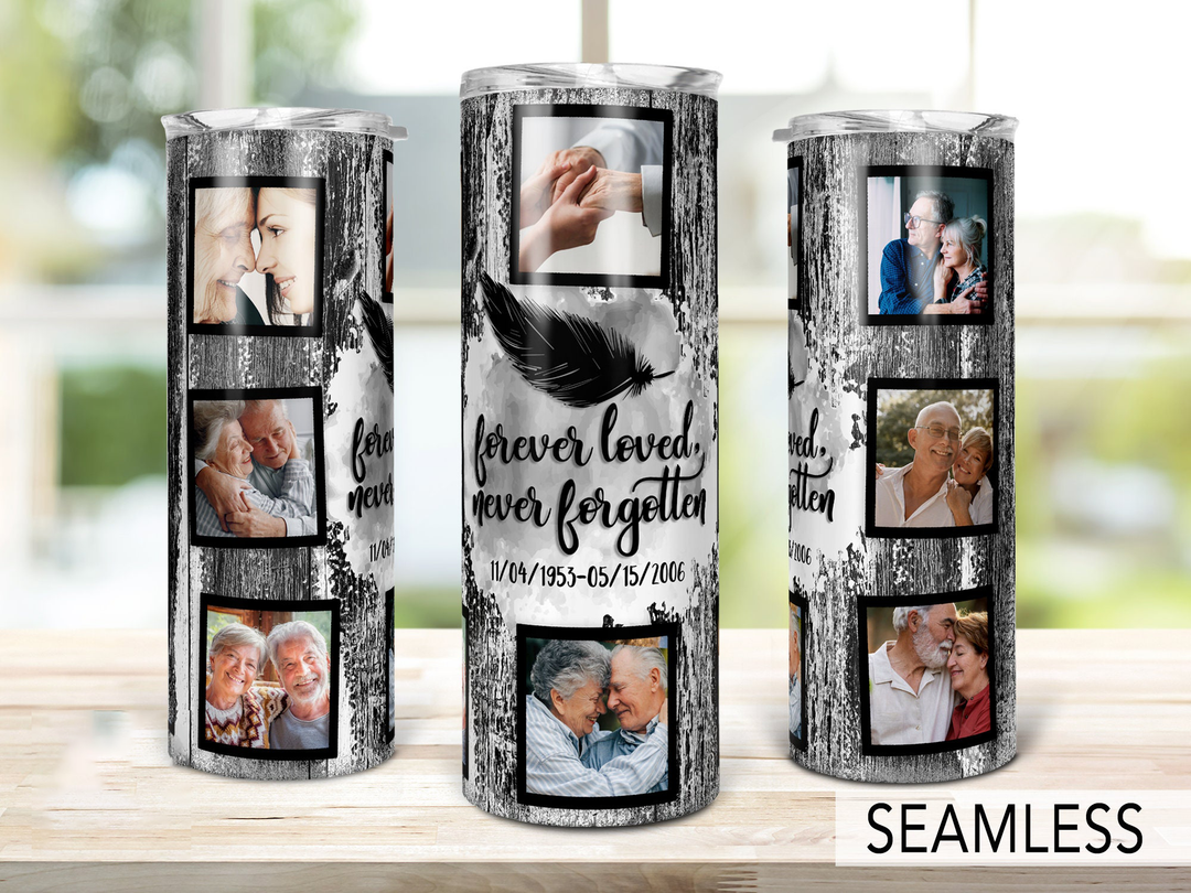Personalized 20oz Forever Loved Memorial Photo Tumbler