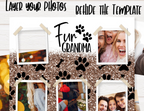 A lovely tumbler for fur grandma! This glitter brown paw print design fits 2 pet photos. Great custom gift for dog grandma, dog mom to show love for furry babies.