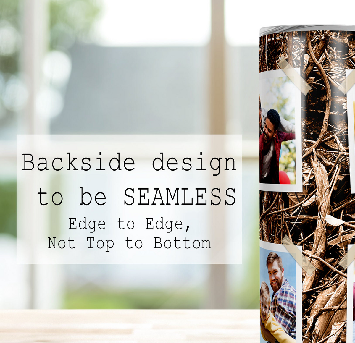 MAMA Camo 4 Photo Collage Custom 20oz Skinny Tumbler, Personalized Mama Picture Tumbler, Mother’s Day Gift for Mom