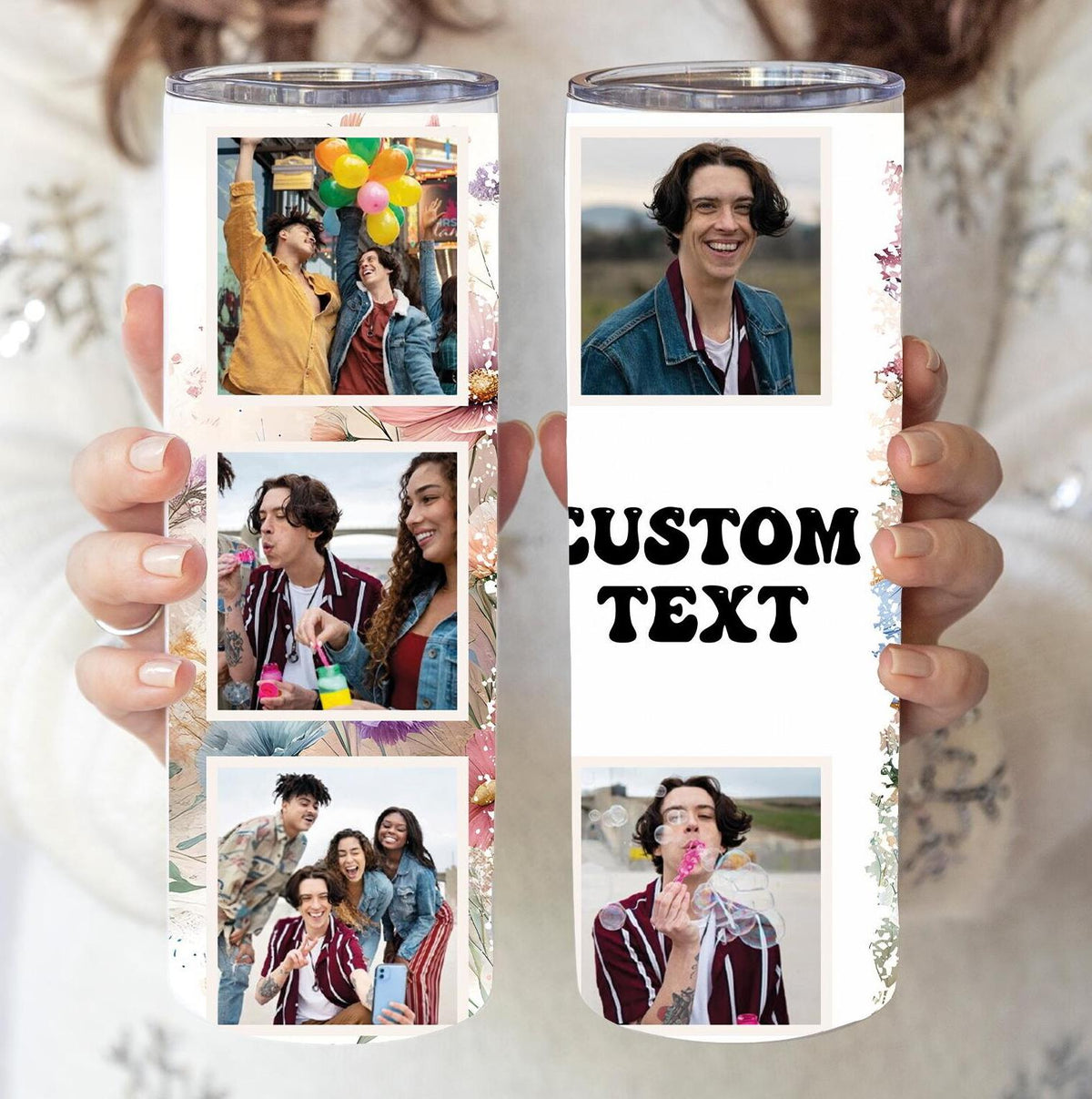 Custom Photo Tumbler | Personalized Family Photo Cup, Bridesmaid Gift, Collage Tumbler Cup | Photo Tumbler with Pictures | Birthday Gift