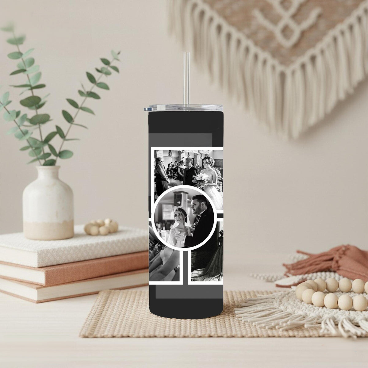 Personalized Wedding Photo Tumbler 20oz, Custom Wedding Date & Name Cup, Custom Travel Photo Tumbler | Personalized Tumbler| Wedding Gifts