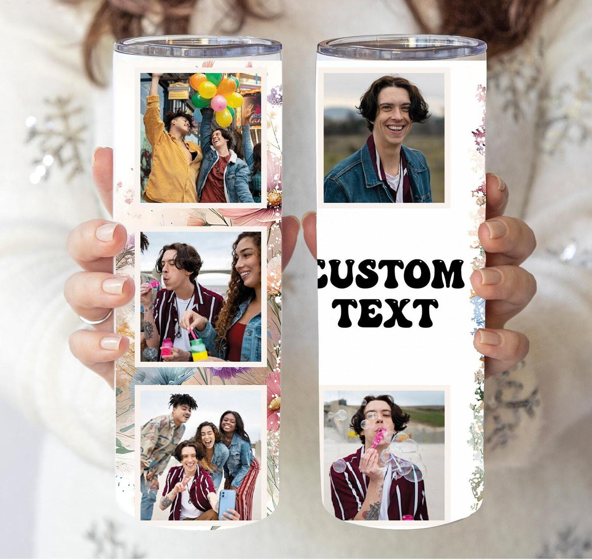 Custom Photo Tumbler | Personalized Family Photo Cup, Bridesmaid Gift, Collage Tumbler Cup | Photo Tumbler with Pictures | Birthday Gift
