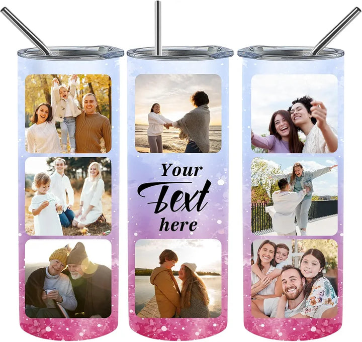 20oz Eight-Photo Memory Tumbler — personalized design example