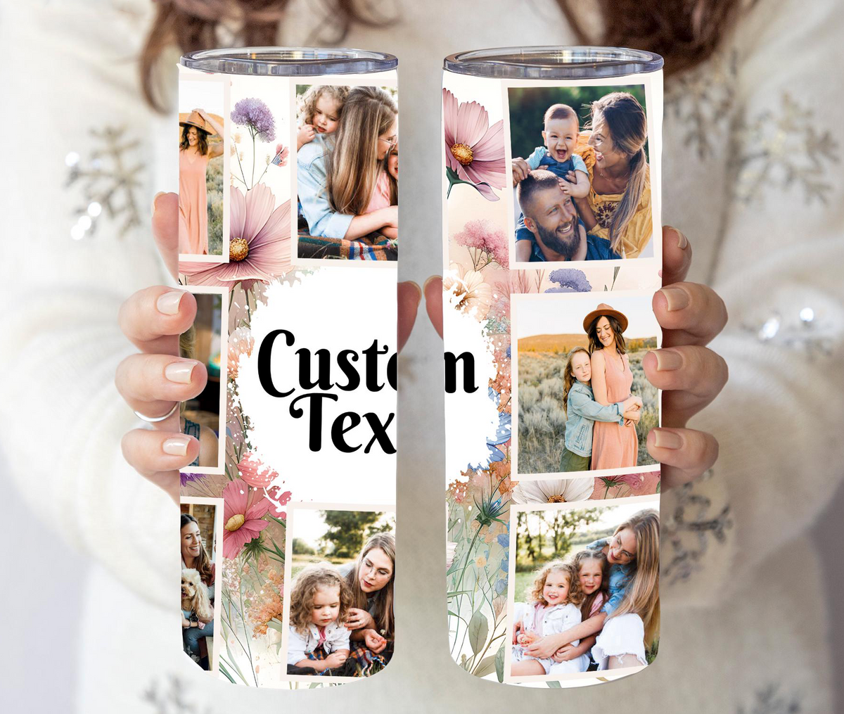 Personalized Photo Collage Tumbler | Customized Tumbler with Photos, Family Photo Gift | Custom Family Gift | Custom Travel Photo Tumbler