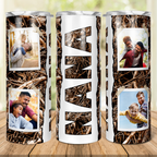 MAMA Camo 4 Photo Collage Custom 20oz Skinny Tumbler, Personalized Mama Picture Tumbler, Mother’s Day Gift for Mom