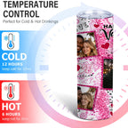 20oz Personalized Photo Stainless Steel Tumbler with Lid & Straw, Romantic Couple Love Design Custom Picture Tumbler, Unique Anniversary Birthday Valentine’s Day Gift Coffee Travel Mug