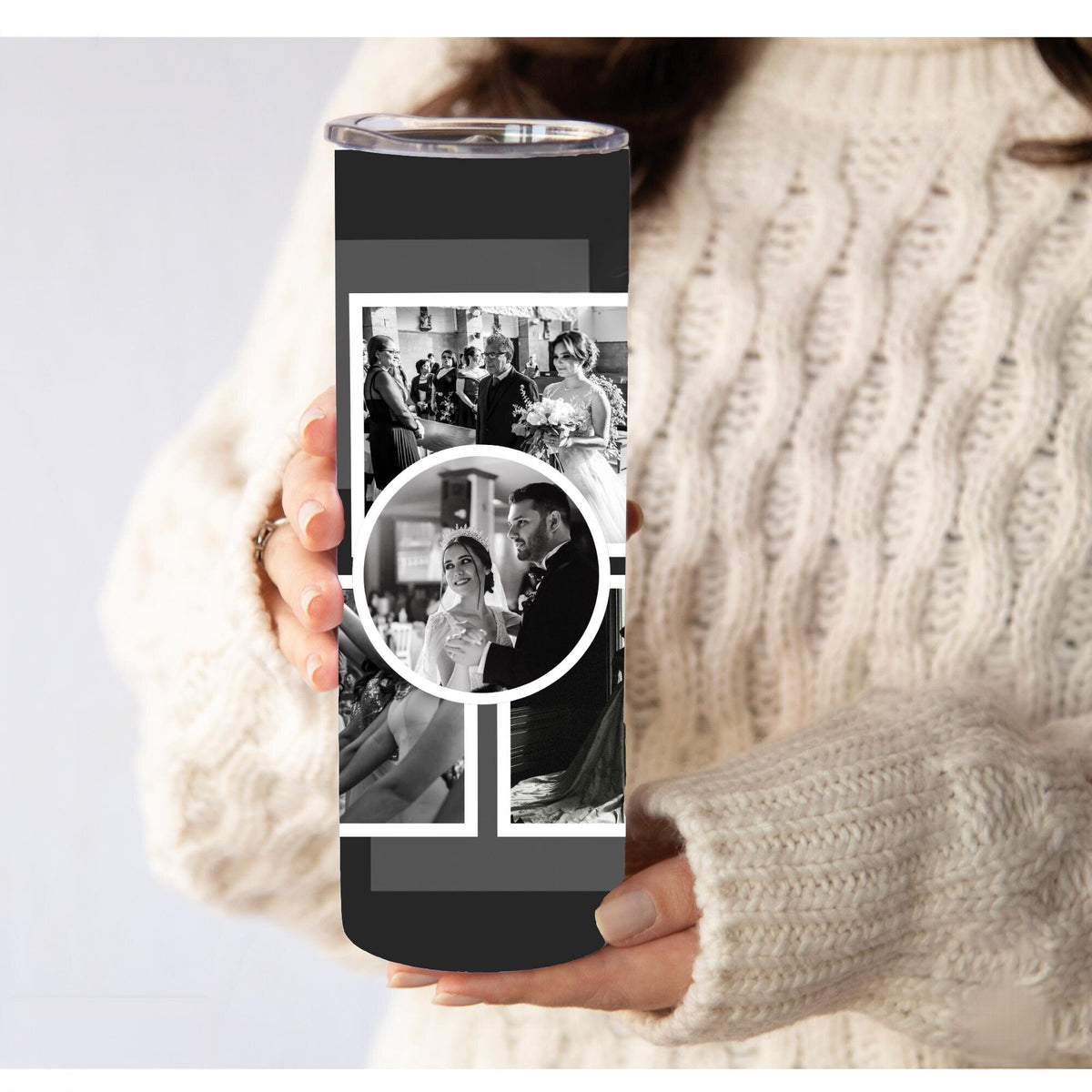 Personalized Wedding Photo Tumbler 20oz, Custom Wedding Date & Name Cup, Custom Travel Photo Tumbler | Personalized Tumbler| Wedding Gifts