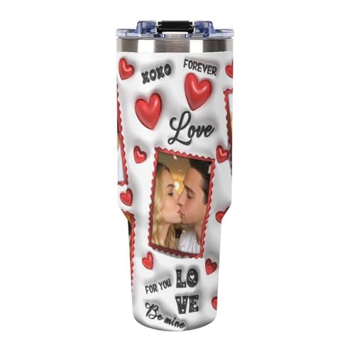 Personalized Tumbler Custom Vacuum Insulated Travel Mug Customizable Coffee Cup with Your Photos and Text Christmas Birthday Gift