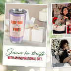 Personalized 20oz Glitter Metal Tumbler with Lid, Custom Photo Printing Only, Multi Color Choices, Insulated Stainless Steel Travel Mug, Single Cup, Unique Gift for Birthday, Christmas, Halloween