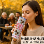 MOM Pink Floral Custom Photo Collage 20oz Skinny Tumbler, Personalized Mom Picture Tumbler, Mother’s Day Gift for Mom