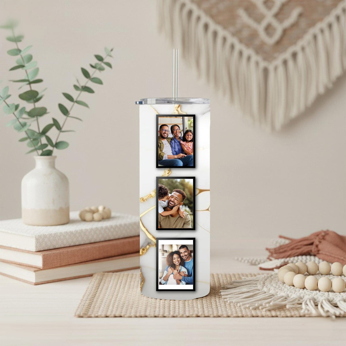 Custom Photo Tumbler with Text | Personalized Travel Mug | Family Gift | Birthday Gift for Mom Dad | Anniversary Gift | Birthday Gift