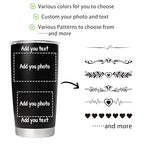 Personalized Tumbler with Pictures Text, Custom Photo Stainless Steel Coffee Tumbler, Coffee Travel Mug Cup Custom Gifts for Women Man