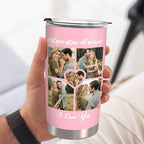 Personalized Tumbler Custom Vacuum Insulated Travel Mug Customizable Coffee Cup with Your Photos and Text Christmas Birthday Gift
