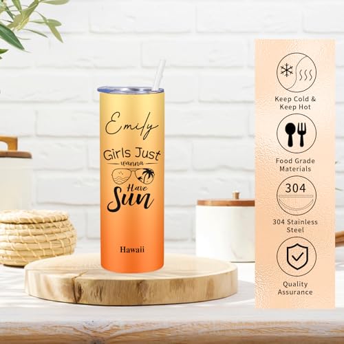 Custom Girls Trip Tumbler with Name, Destination & Year, Girls Trip Gifts
