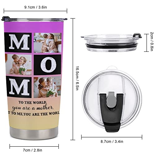 Personalized Picture Coffee Mug Gift on Mother's Day Birthday for Mom Wife Grandma Custom Photo Travel Tumbler Insulated Stainless Steel Image Cup