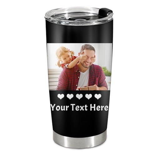 20oz Two-Sided Photo & Heart Tumbler — personalized design example