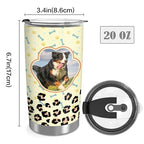Personalized Tumbler with Photo For Dog/Cat Mom Lover, Made in USA 20 oz Custom Stainless Steel Coffee Mug with Lid, Custom Cup Gift for Pet Lover, Mom, Friends