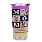 Personalized Picture Coffee Mug Gift on Mother's Day Birthday for Mom Wife Grandma Custom Photo Travel Tumbler Insulated Stainless Steel Image Cup