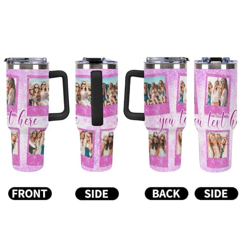 Personalized Tumbler Custom Vacuum Insulated Travel Mug Customizable Coffee Cup with Your Photos and Text Christmas Birthday Gift
