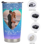 Personalized Tumbler Custom Vacuum Insulated Travel Mug Customizable Coffee Cup with Your Photos and Text Christmas Birthday Gift