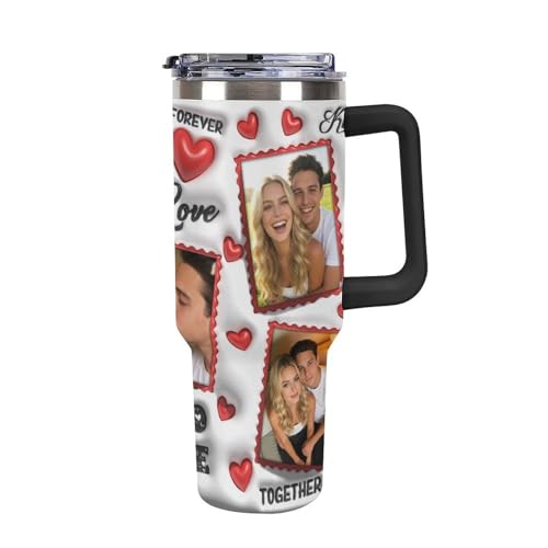 Personalized Tumbler Custom Vacuum Insulated Travel Mug Customizable Coffee Cup with Your Photos and Text Christmas Birthday Gift