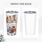 Personalized Tumblers with Pictures Lids and Straws 20 oz Custom Photo Stainless Steel Coffee Tumbler with Name Text Coffee Mug Cup Gifts for Christmas Anniversary Birthday for Dad Mom Friend