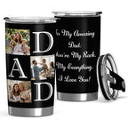 Personalized 20oz Tumbler with Lid, Custom Photo & Name Insulated Double Wall Travel Tumbler, Custom Photo Cup Gift for Dad, Mom, Husband, Wife