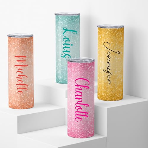 20oz Ombre Glitter-Effect Name Tumbler — personalized design example