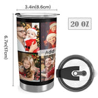 Personalized Tumbler with Photo Text Stainless Steel Tumbler with Straw Custom Funny Coffee Mug Cup Gifts for Anniversary Birthday Christmas Gift for Dad Mom Boyfriend Husband Friends