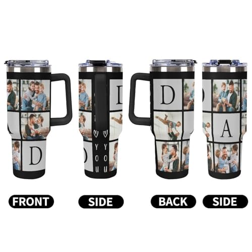 Personalized Tumbler Custom Vacuum Insulated Travel Mug Customizable Coffee Cup with Your Photos and Text Christmas Birthday Gift