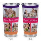 Personalized Tumblers with Pictures Lids and Straws 20 oz Custom Photo Stainless Steel Coffee Tumbler with Name Text Coffee Mug Cup Gifts for Christmas Anniversary Birthday for Dad Mom Friend