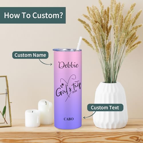 Custom Girls Trip Tumbler with Name, Destination & Year, Girls Trip Gifts