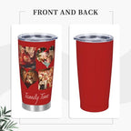 Personalized Tumblers with Pictures Lids and Straws 20 oz Custom Photo Stainless Steel Coffee Tumbler with Name Text Coffee Mug Cup Gifts for Christmas Anniversary Birthday for Dad Mom Friend