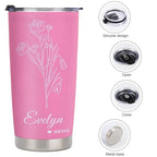 Personalized Tumbler Custom Vacuum Insulated Travel Mug Customizable Coffee Cup with Your Photos and Text Christmas Birthday Gift