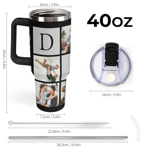 Personalized Tumbler Custom Vacuum Insulated Travel Mug Customizable Coffee Cup with Your Photos and Text Christmas Birthday Gift