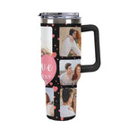 Personalized Tumbler Custom Vacuum Insulated Travel Mug Customizable Coffee Cup with Your Photos and Text Christmas Birthday Gift (40oz Design 4)