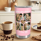 Personalized Tumbler Custom Vacuum Insulated Travel Mug Customizable Coffee Cup with Your Photos and Text Christmas Birthday Gift