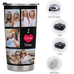Personalized Tumbler with Picture Custom Cup Christmas Gift Photo Novelty Coffee Mug Birthday Xmas Gift to Dad Mom Friend