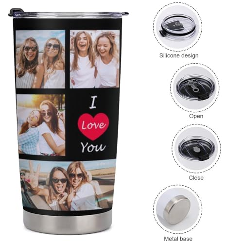 Personalized Tumbler with Picture Custom Cup Christmas Gift Photo Novelty Coffee Mug Birthday Xmas Gift to Dad Mom Friend