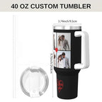 AooHHooA Custom 40 oz Tumbler with 4 Photos, Insulated Stainless Steel