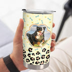 Personalized Tumbler with Photo For Dog/Cat Mom Lover, Made in USA 20 oz Custom Stainless Steel Coffee Mug with Lid, Custom Cup Gift for Pet Lover, Mom, Friends