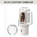 Personalized 40 Oz Tumbler with Photo Logo Text, Custom Travel Mug Cup