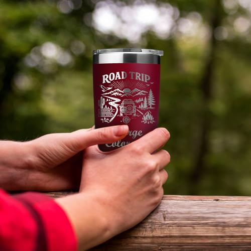 Personalized Vacation Tumbler 20 oz – Custom Engraved Stainless Steel Insulated Travel Mug for Family Vacation, Girls Trip & Cruise, Beach & Road Trip Cup, Durable Powder Coated, Made in USA