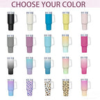 Custom Photo 40oz Insulated Tumbler with Handle, Personalized Picture Cup Gift for Family Friends