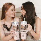 Personalized 40 Oz Tumbler with Photo Logo Text, Custom Travel Mug Cup