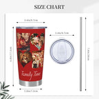 Personalized Tumblers with Pictures Lids and Straws 20 oz Custom Photo Stainless Steel Coffee Tumbler with Name Text Coffee Mug Cup Gifts for Christmas Anniversary Birthday for Dad Mom Friend