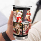 Personalized Tumbler with Photo Text Stainless Steel Tumbler with Straw Custom Funny Coffee Mug Cup Gifts for Anniversary Birthday Christmas Gift for Dad Mom Boyfriend Husband Friends