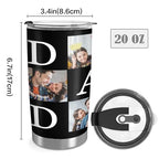 Personalized Tumbler with Photo Text, Custom Travel Mug For Dad, Insulated Coffee Travel Mug, 20oz Stainless Steel Tumbler, Best Dad Ever Gifts, Ideal Gift for Father's Day, Gift for Dad Papa Husband