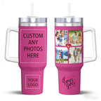 AooHHooA Custom 40 oz Tumbler with 4 Photos, Insulated Stainless Steel
