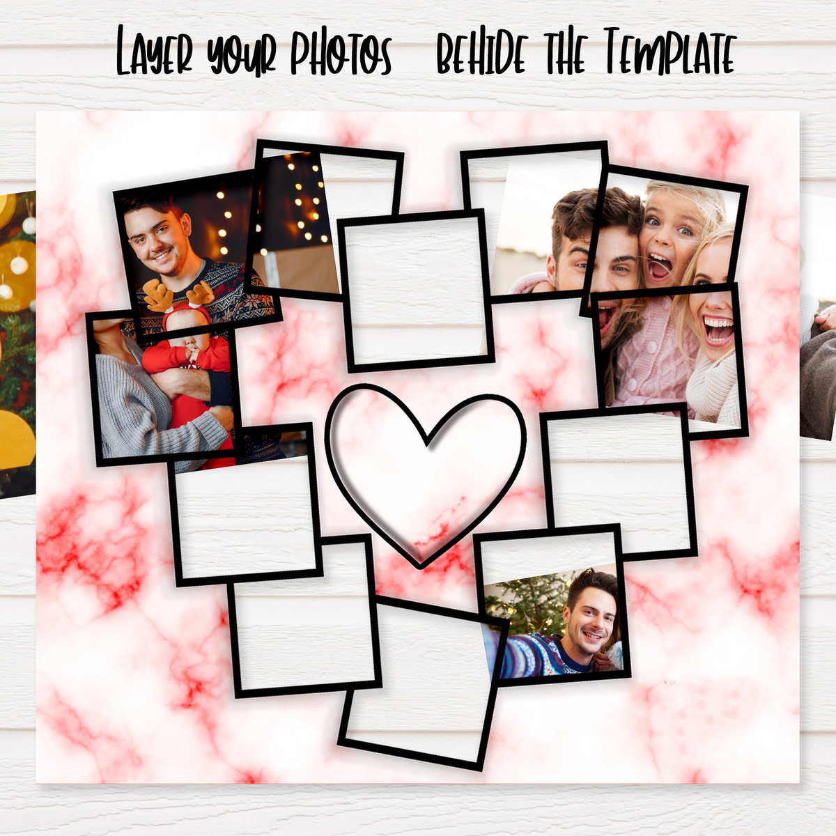 20oz Personalized Heart Photo Collage Tumbler, Pink Marble Background Custom Multi Photos Stainless Steel Insulated Tumbler with Lid & Straw, Family Couple Anniversary Birthday Gift